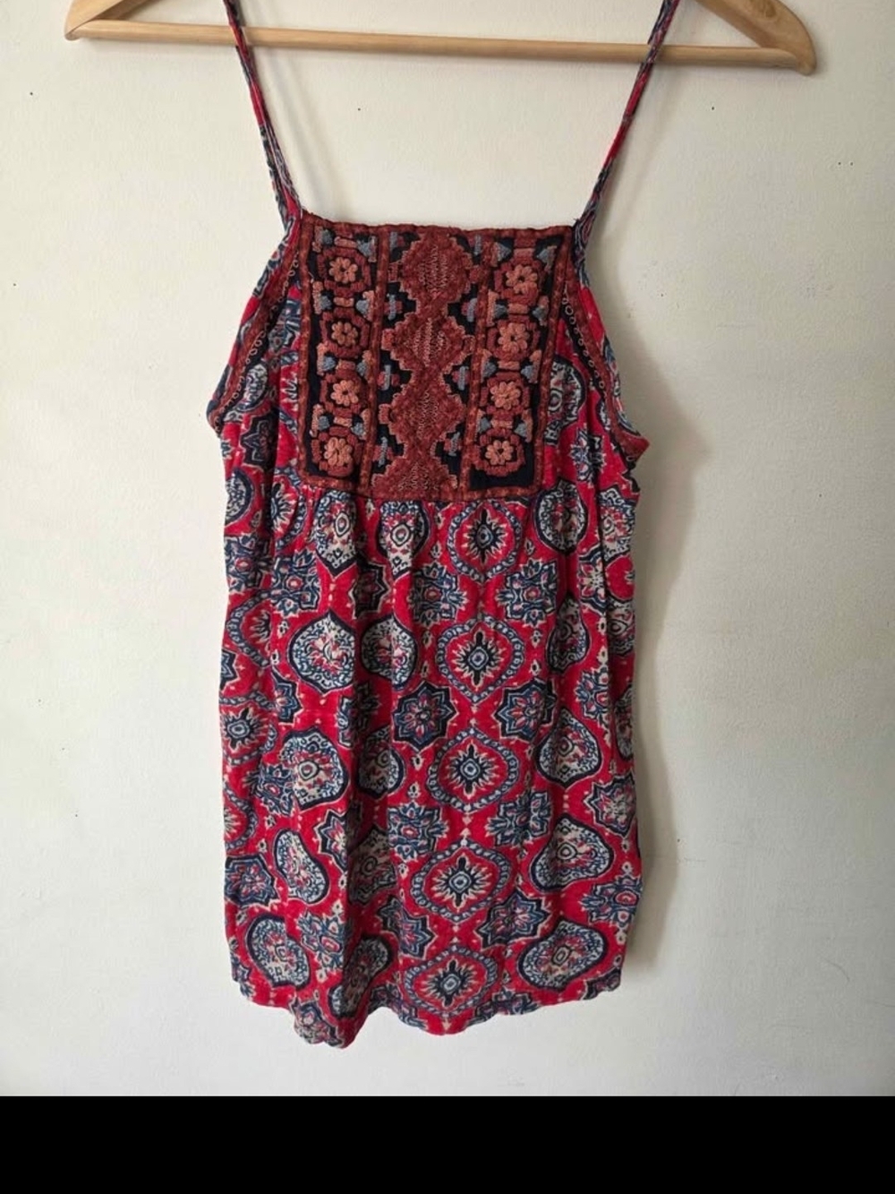 Lucky Brand Red Floral Print Top